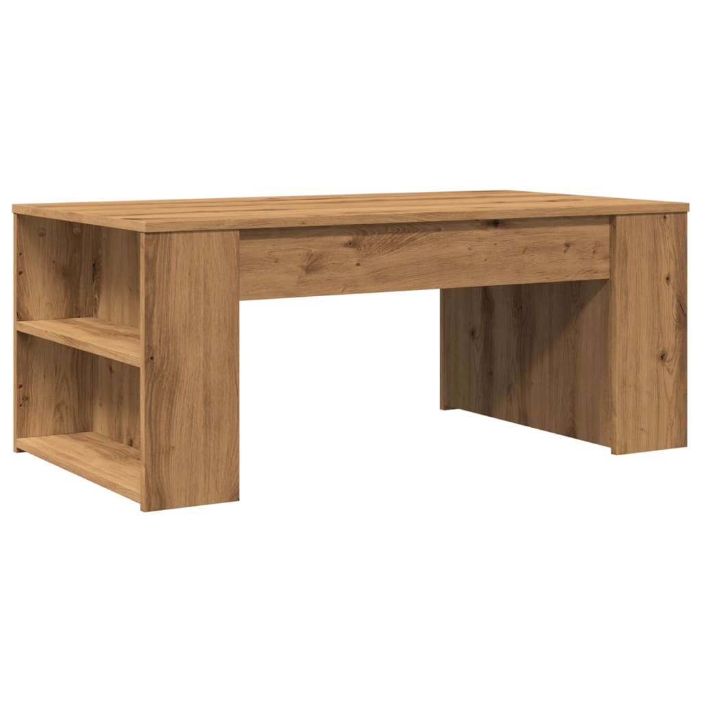 Table basse artisanale en chêne 102x55x42 cm matériau bois