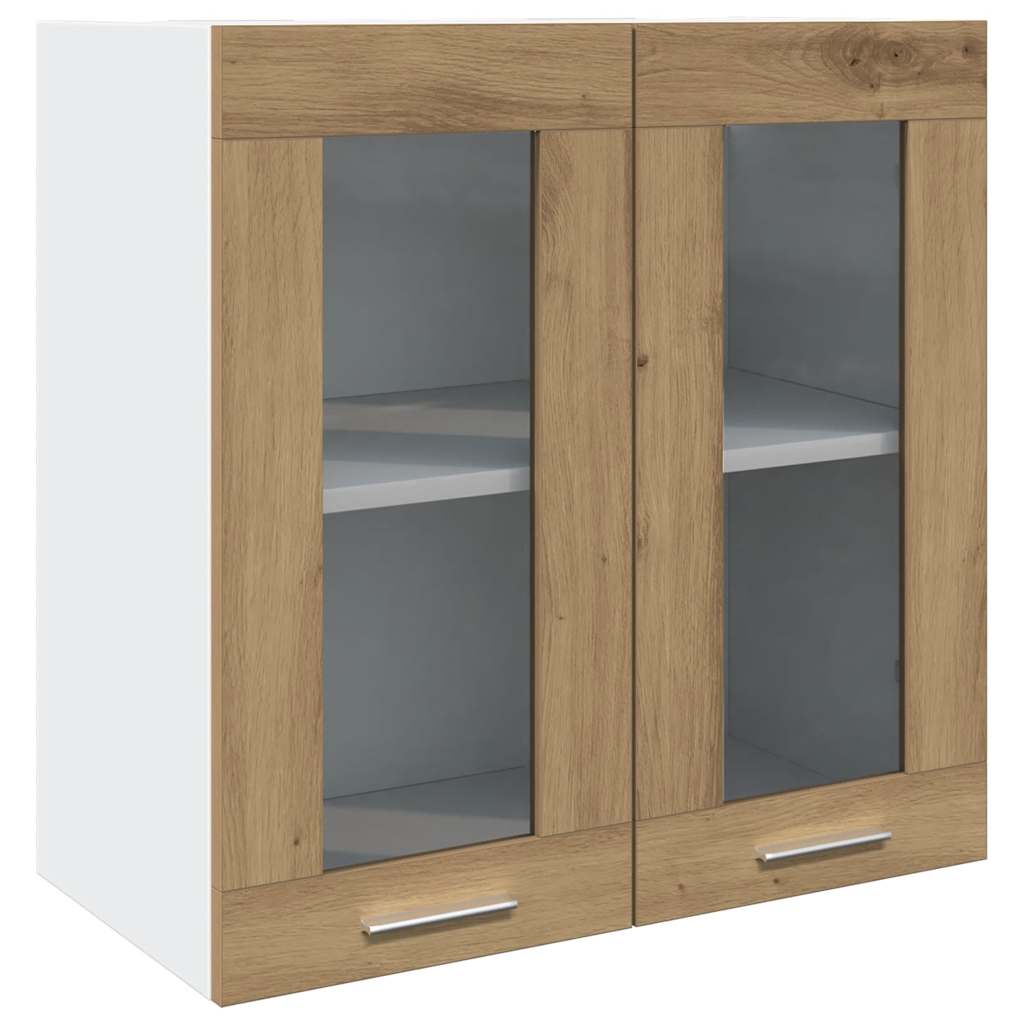 Küchen-Wandschrank Lyon mit Glastüren Artisan-Eiche 60x31x60 cm
