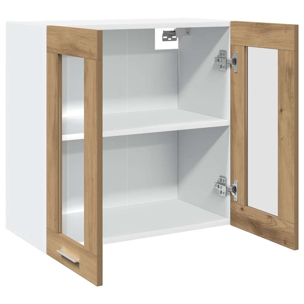 Küchen-Wandschrank Lyon mit Glastüren Artisan-Eiche 60x31x60 cm
