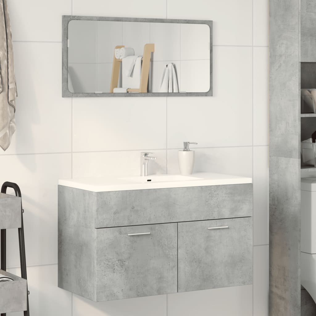 Washbasin base cabinet concrete grey 90x38.5x46 wood material