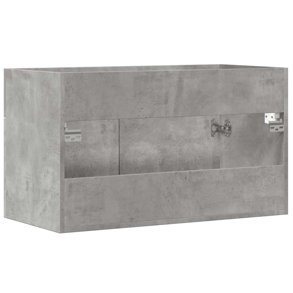 Washbasin base cabinet concrete grey 90x38.5x46 wood material