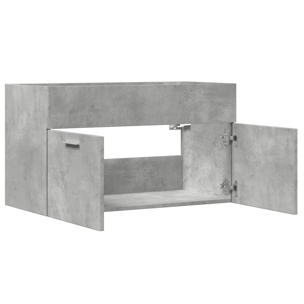 Washbasin base cabinet concrete grey 90x38.5x46 wood material