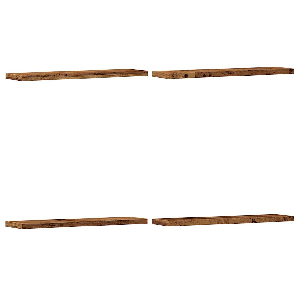 Wall shelves 4 pcs. Old wood look 40x20x1.5 cm wood material