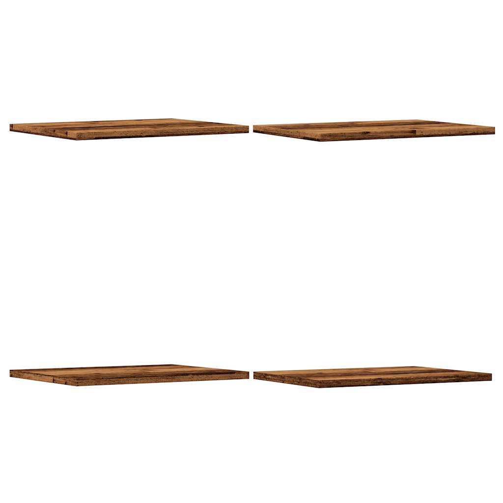 Étagères 4 pièces. Aspect bois de récupération 40x30x1,5 cm.