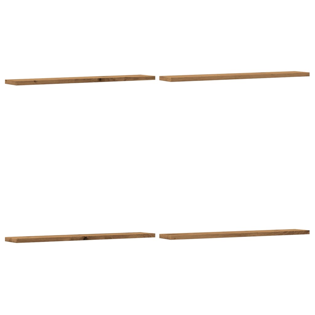 Étagères 4 pcs. Chêne artisanal 60x10x1,5 cm matériau bois