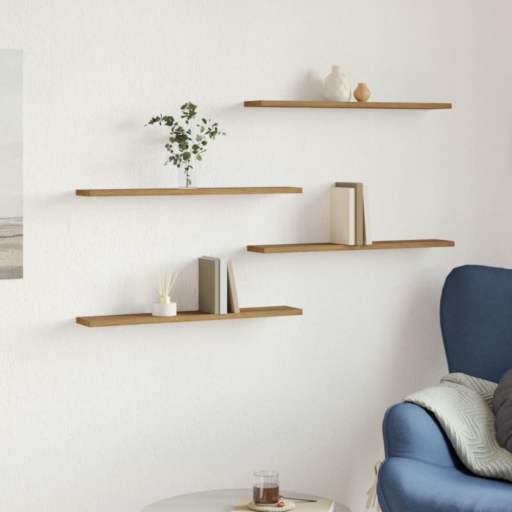 Étagères 4 pcs. Chêne artisanal 60x10x1,5 cm matériau bois