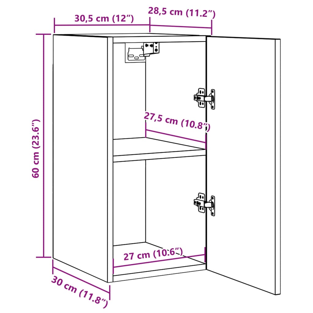 Meubles TV 2 pièces. Aspect bois de récupération 30,5x30x60 cm.