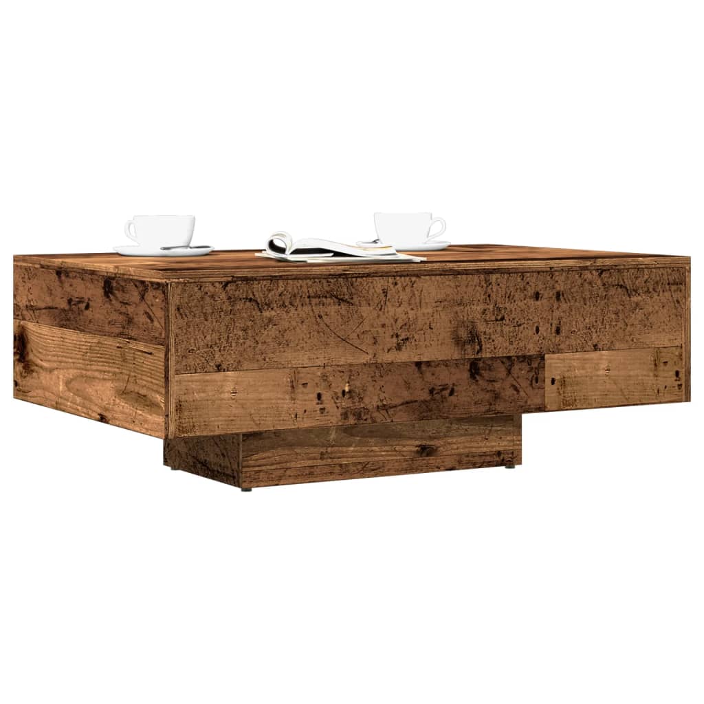 Table basse aspect bois de récupération 85x55x31 cm en bois