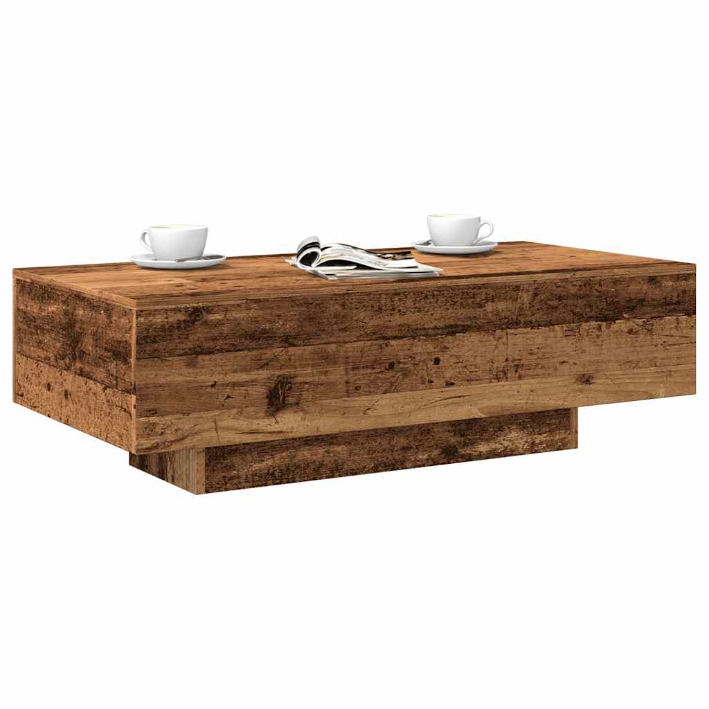 Table basse aspect bois de récupération 100x49,5x31 cm en bois