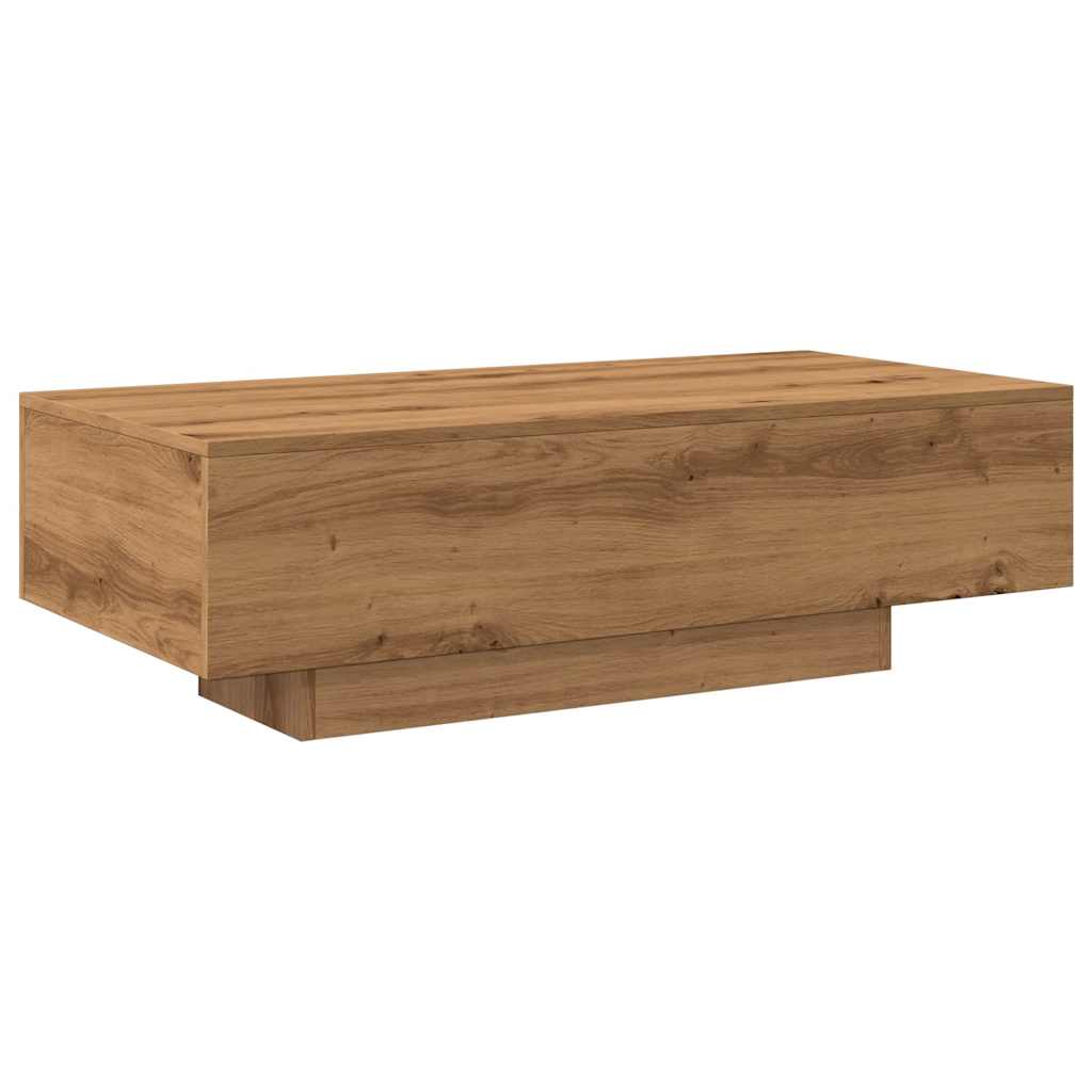 Table basse artisanale en chêne 100x49,5x31 cm en bois