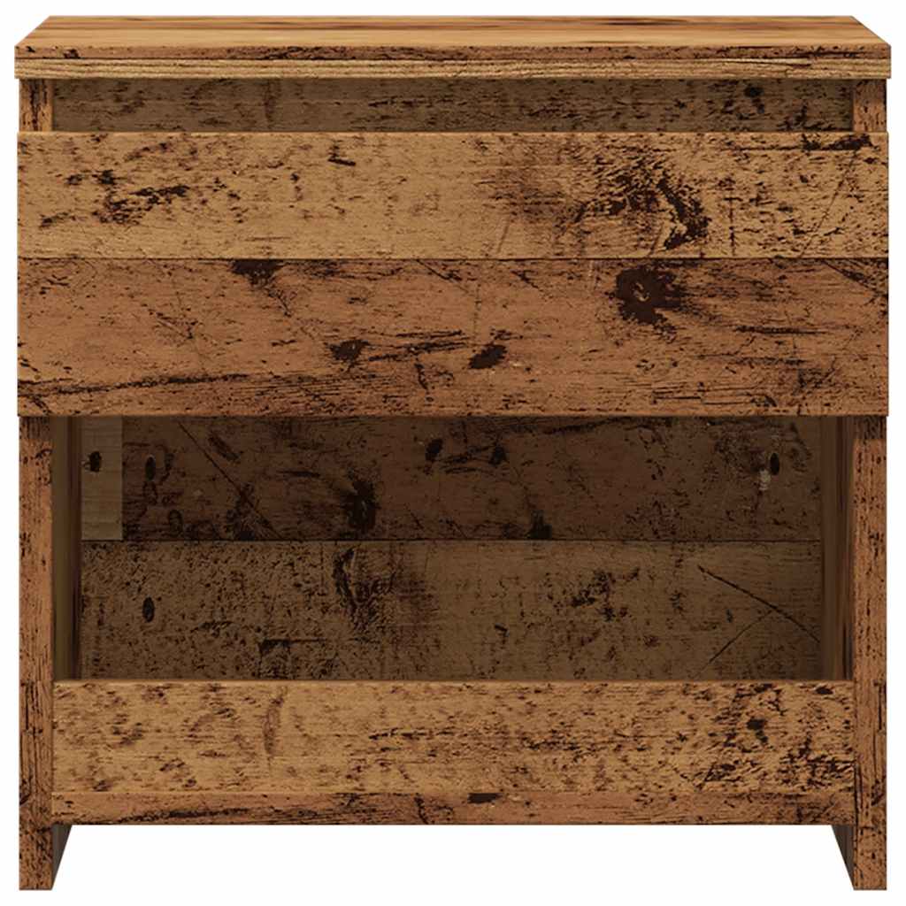 Tables de chevet 2 pièces en bois de récupération 40x30x39 cm matériau bois