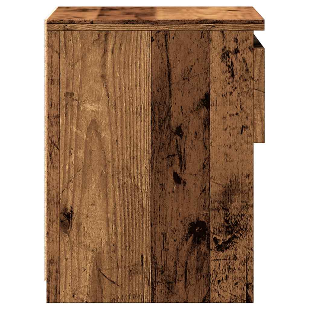 Tables de chevet 2 pièces en bois de récupération 40x30x39 cm matériau bois