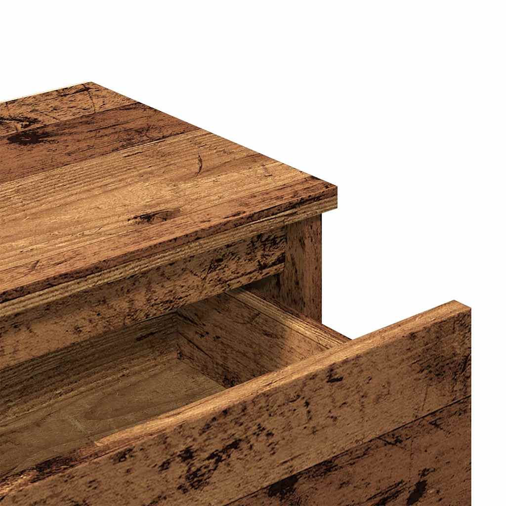 Tables de chevet 2 pièces en bois de récupération 40x30x39 cm matériau bois