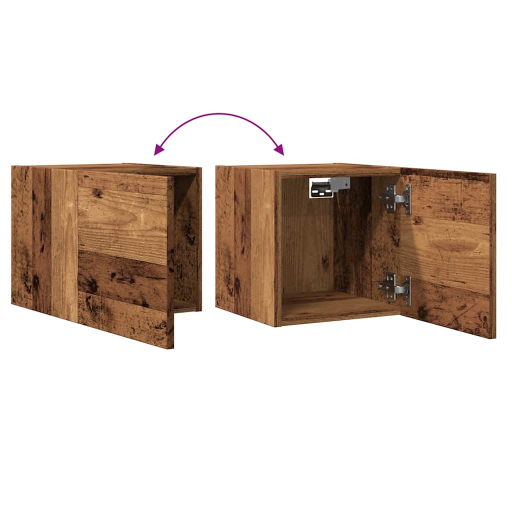 TV wall cabinet in old wood look 30.5x30x30 cm
