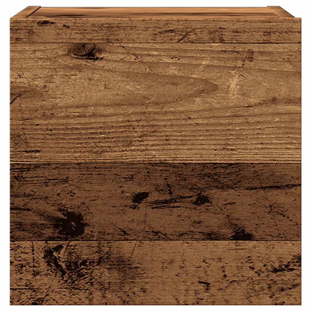 Meubles TV muraux, lot de 2, aspect bois de récupération, 30,5 x 30 x 30 cm