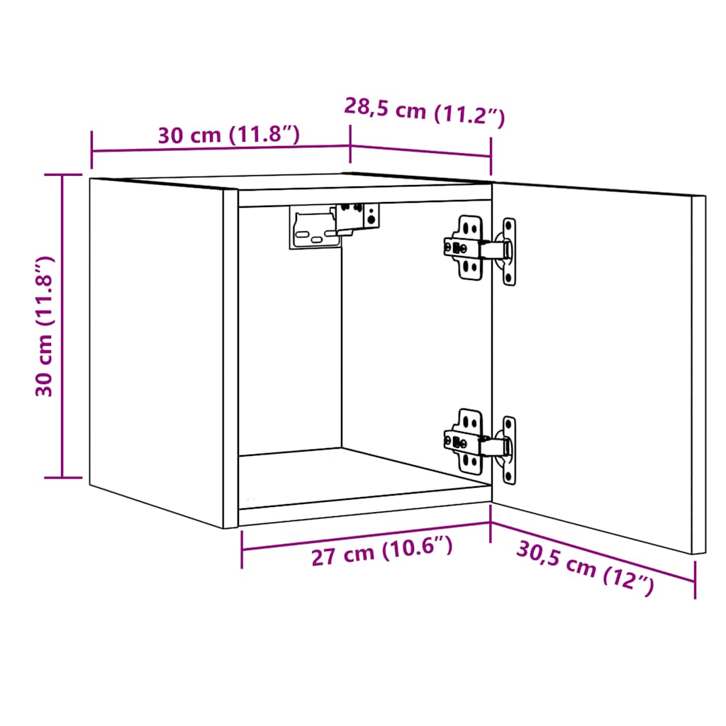 TV wall cabinet Artisan oak 30.5x30x30 cm