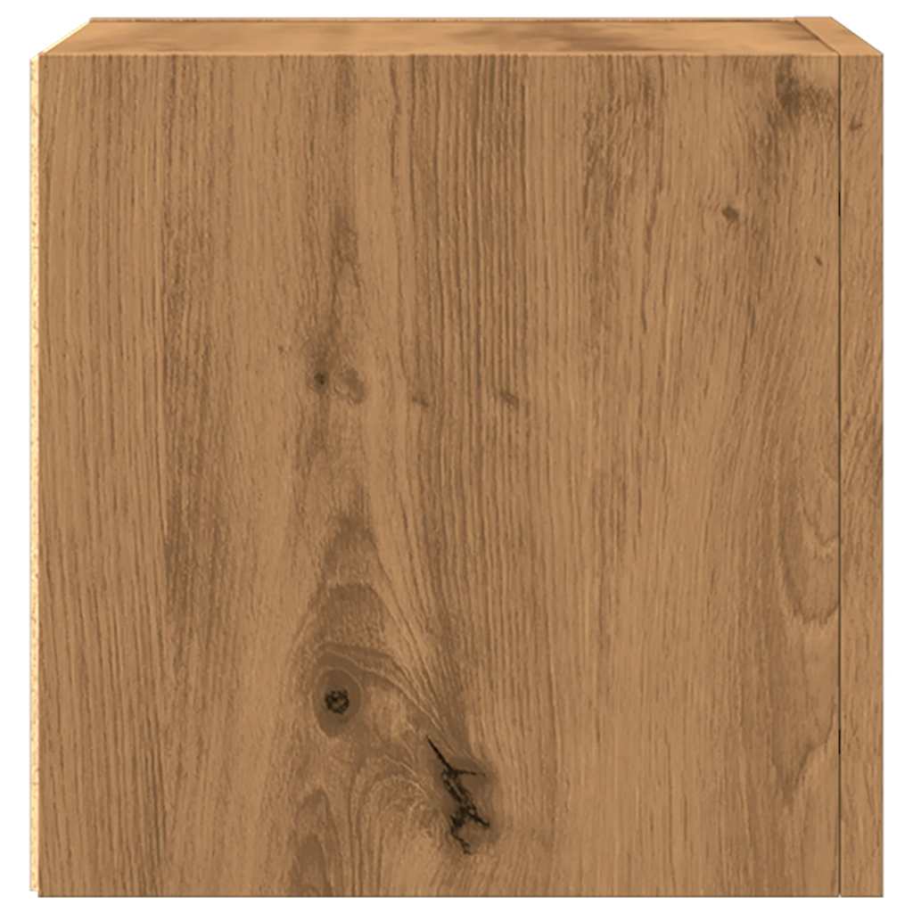 Meubles TV muraux, lot de 2, chêne artisanal, 30,5 x 30 x 30 cm