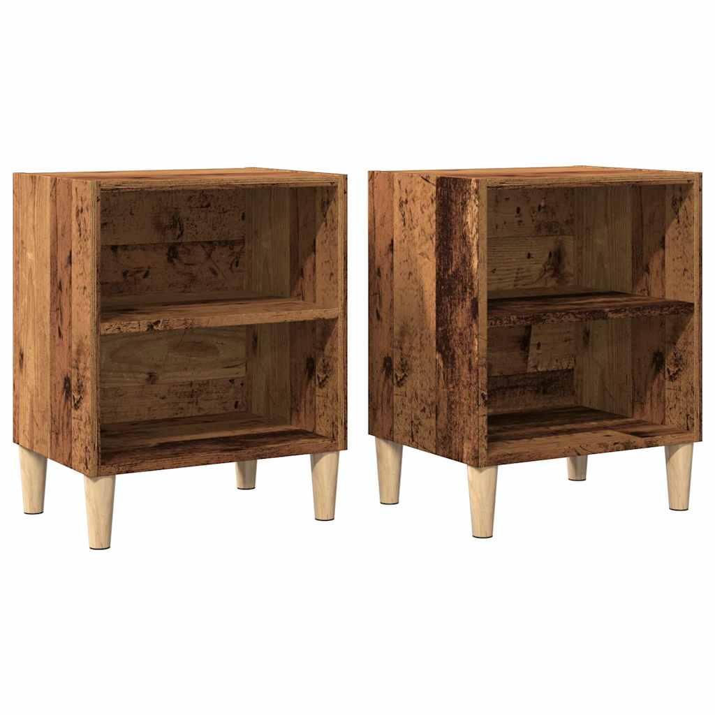Bedside tables 2 pcs. Old wood look 40x30x50 cm wood material