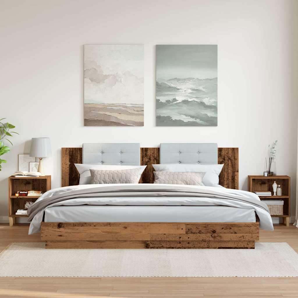 Bedside tables 2 pcs. Old wood look 40x30x50 cm wood material