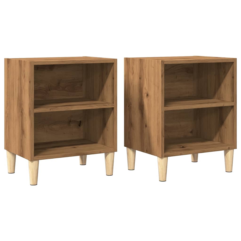 Bedside tables 2 pcs. Artisan oak 40x30x50 cm wood material