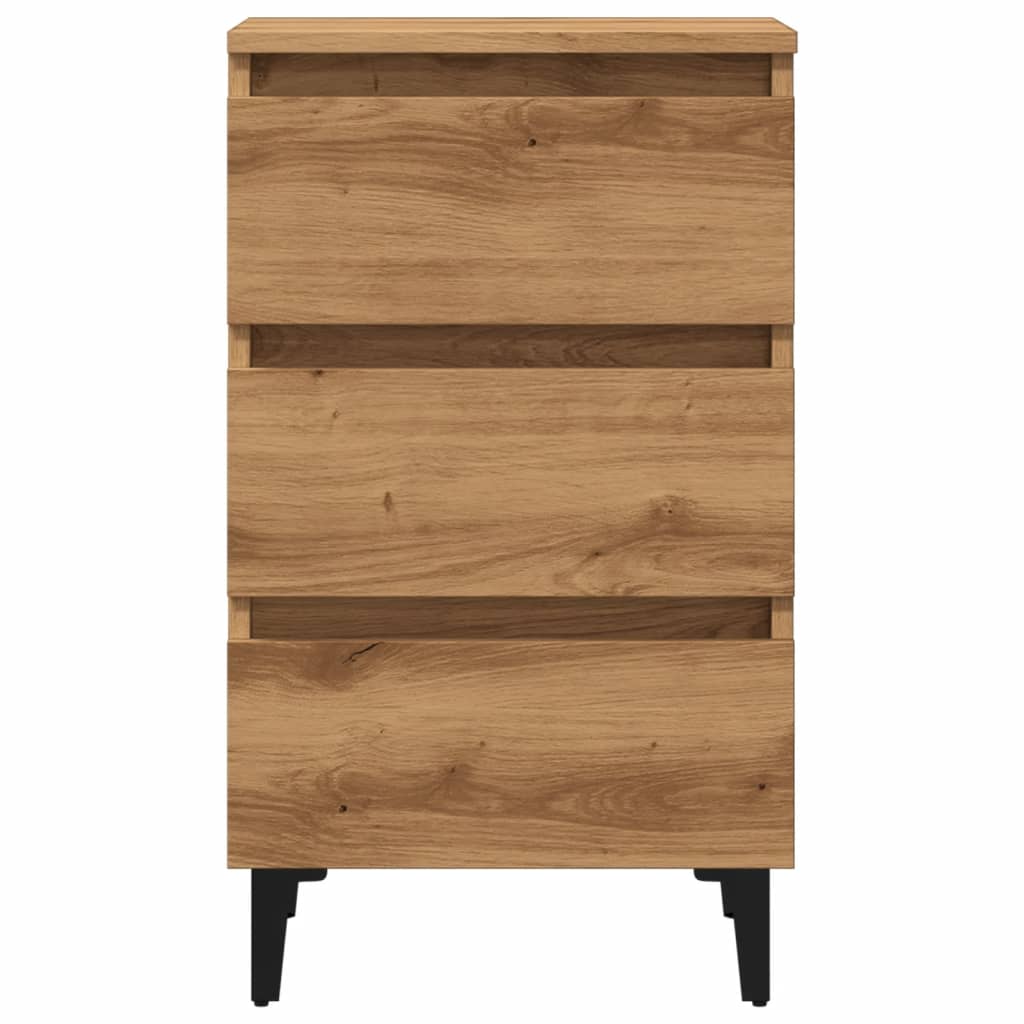 Bedside table with metal legs Artisan oak 40x35x69 cm