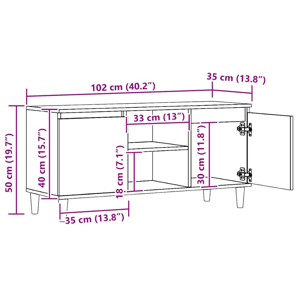 TV-Schrank Artisan-Eiche 102x35x50 cm Holzwerkstoff