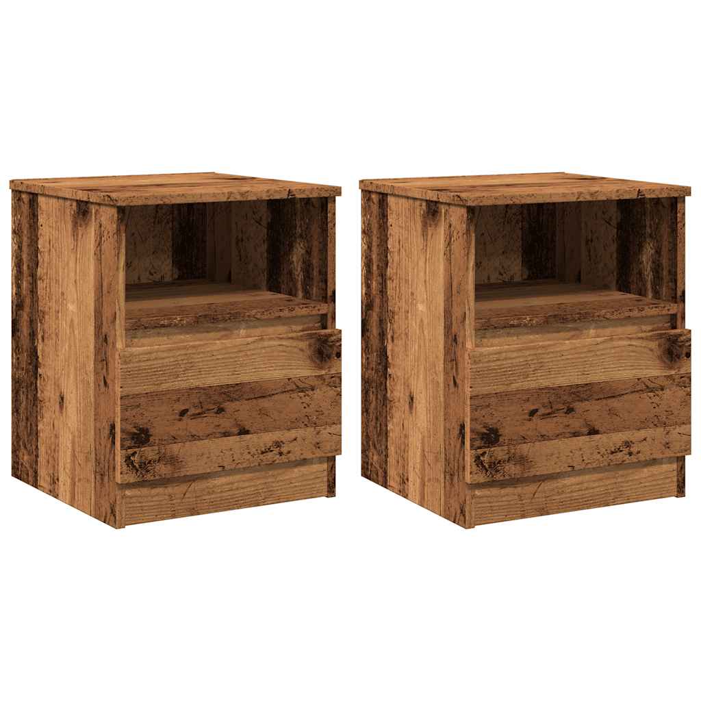 Bedside tables 2 pcs. Old wood look 40x40x50 cm wood material