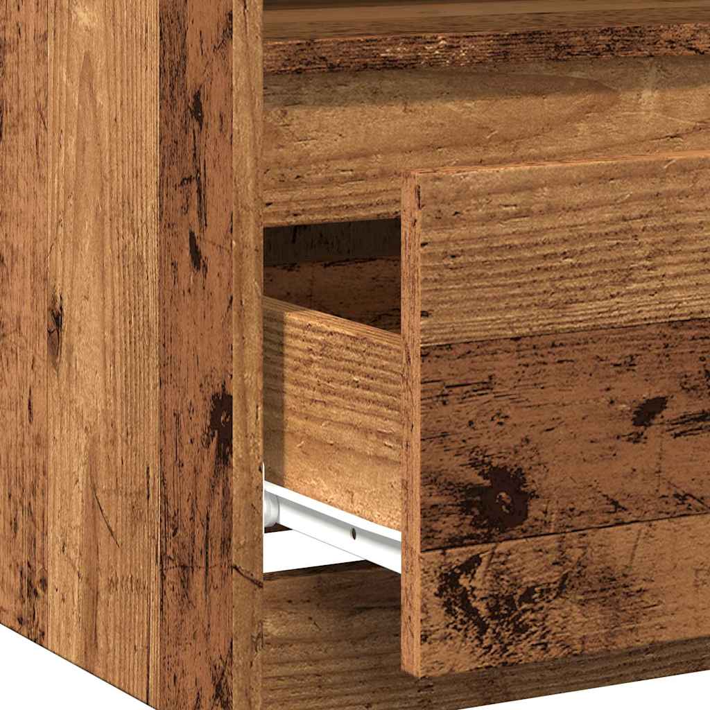 Bedside tables 2 pcs. Old wood look 40x40x50 cm wood material