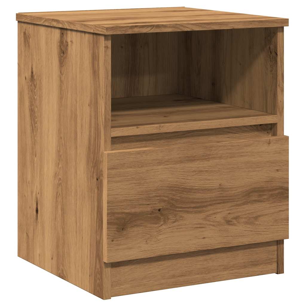 Bedside tables 2 pcs. Artisan oak 40x40x50 cm wood material