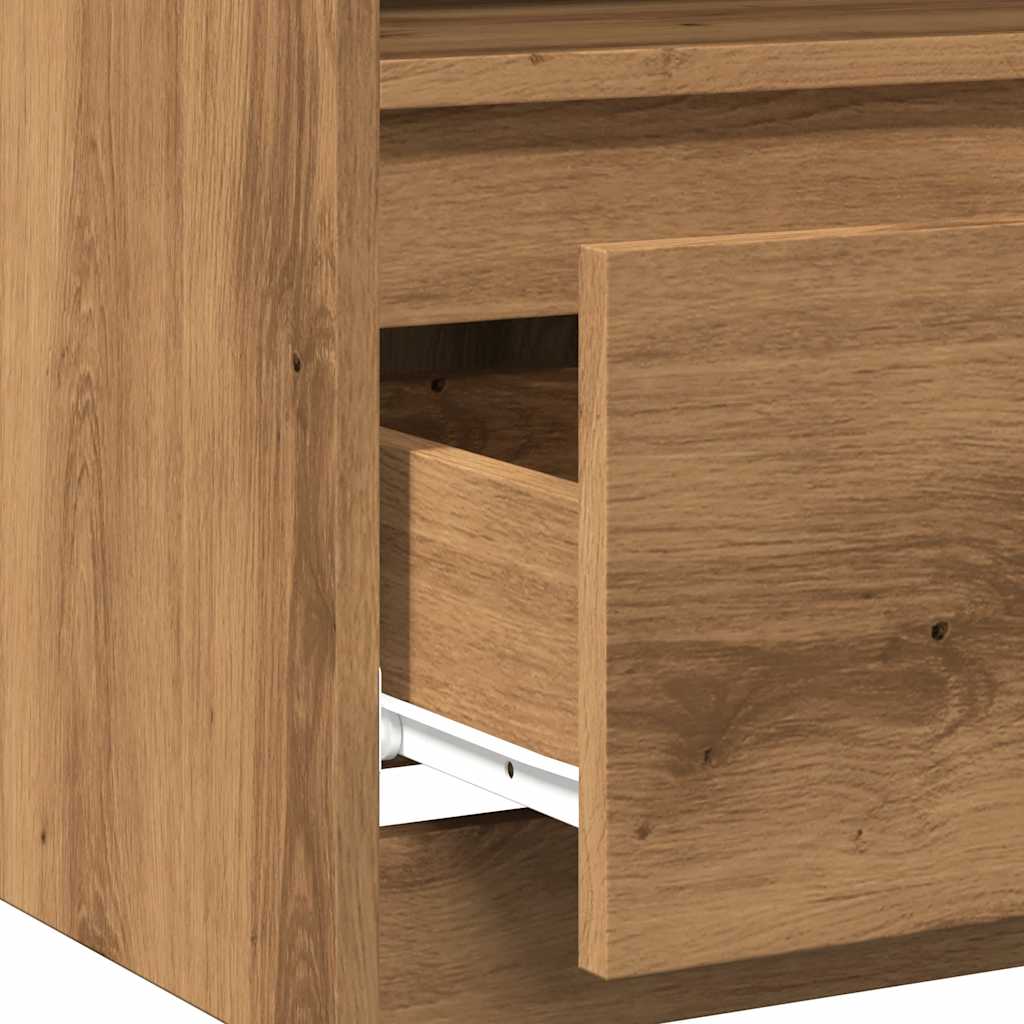 Bedside tables 2 pcs. Artisan oak 40x40x50 cm wood material