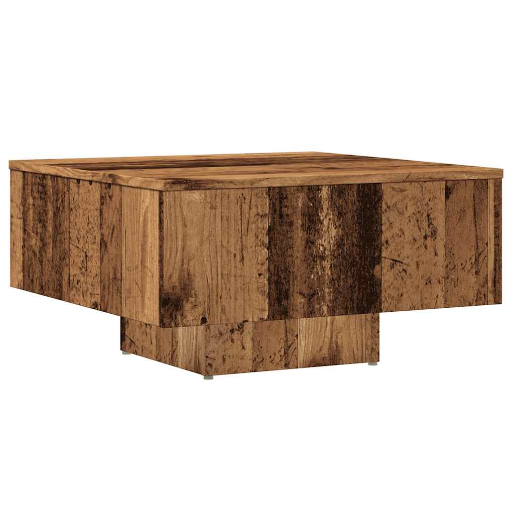 Table basse aspect bois récupéré 60x60x31,5 cm matériau bois