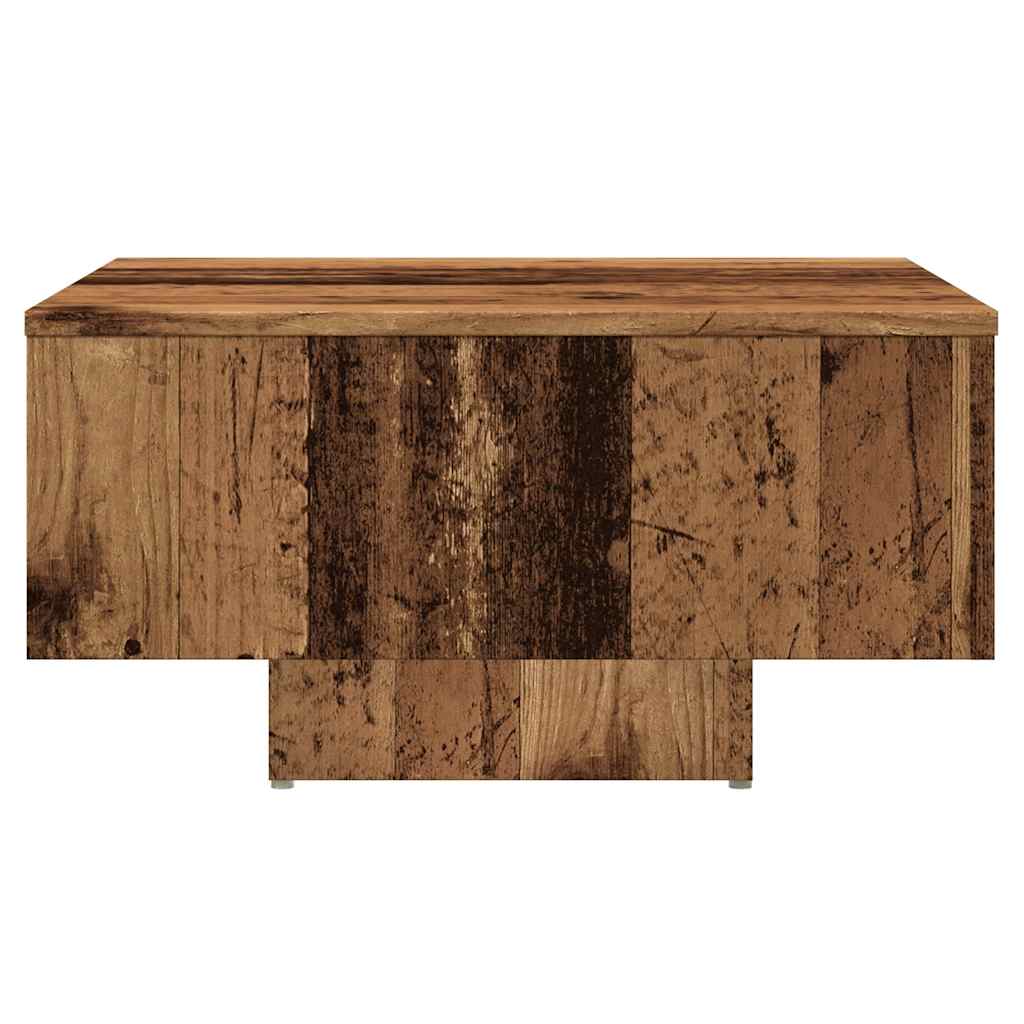 Table basse aspect bois récupéré 60x60x31,5 cm matériau bois