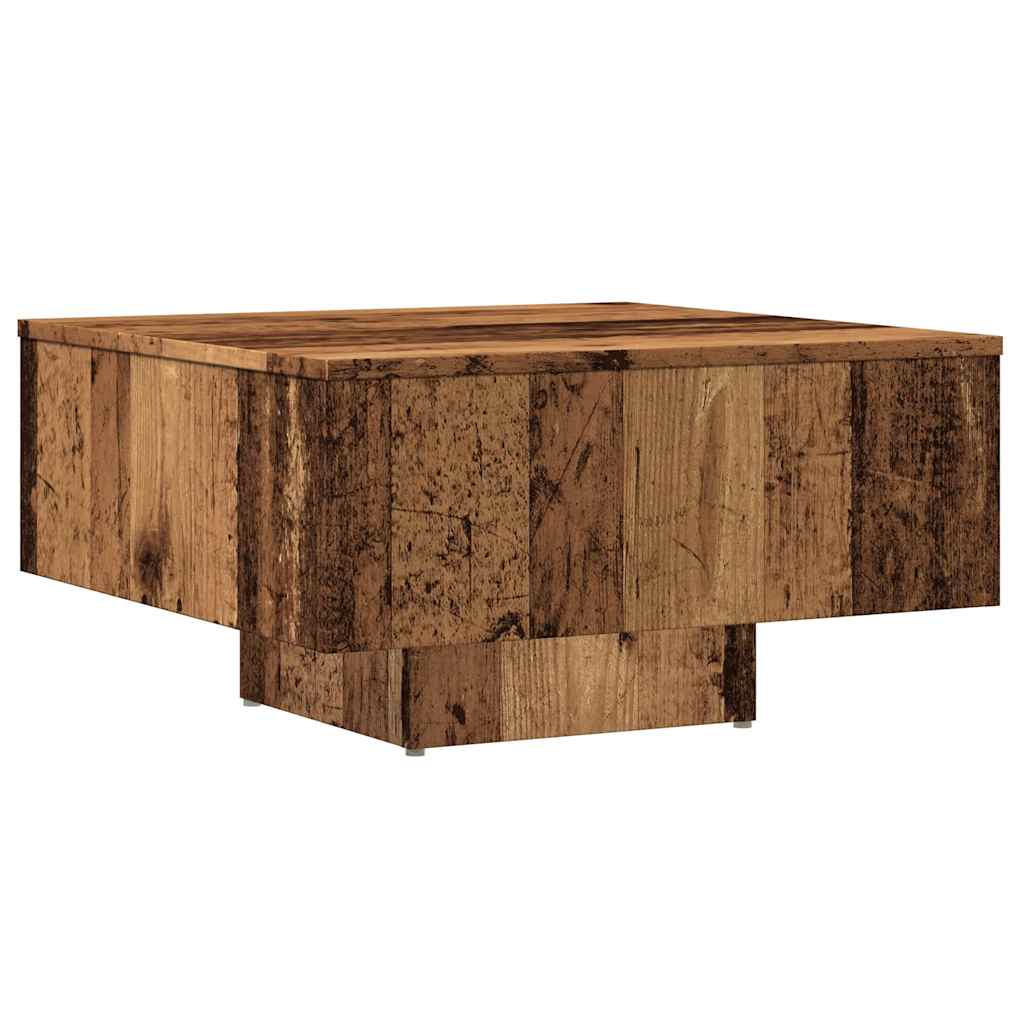 Table basse aspect bois récupéré 60x60x31,5 cm matériau bois