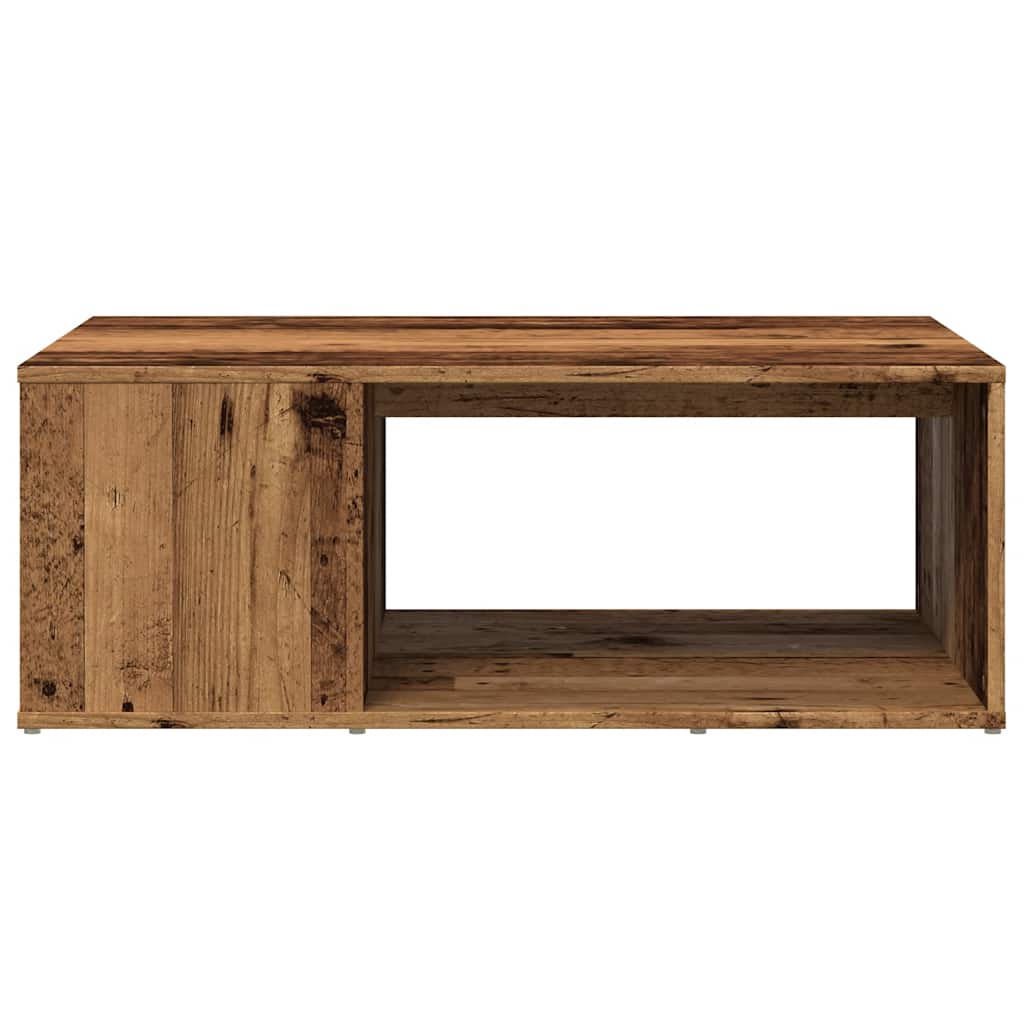 Table basse aspect bois récupéré 90x67x33 cm matériau bois