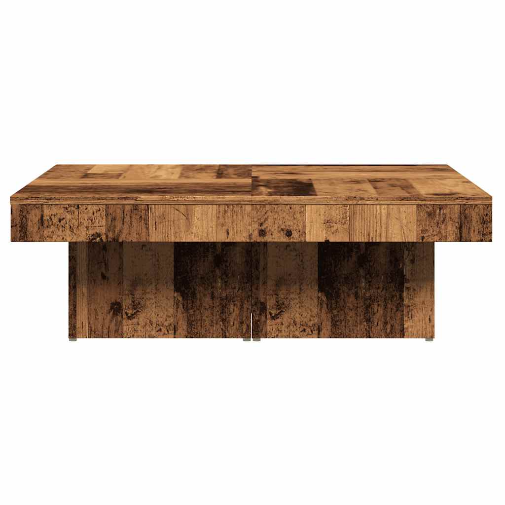 Table basse aspect bois récupéré 90x90x28 cm matériau bois