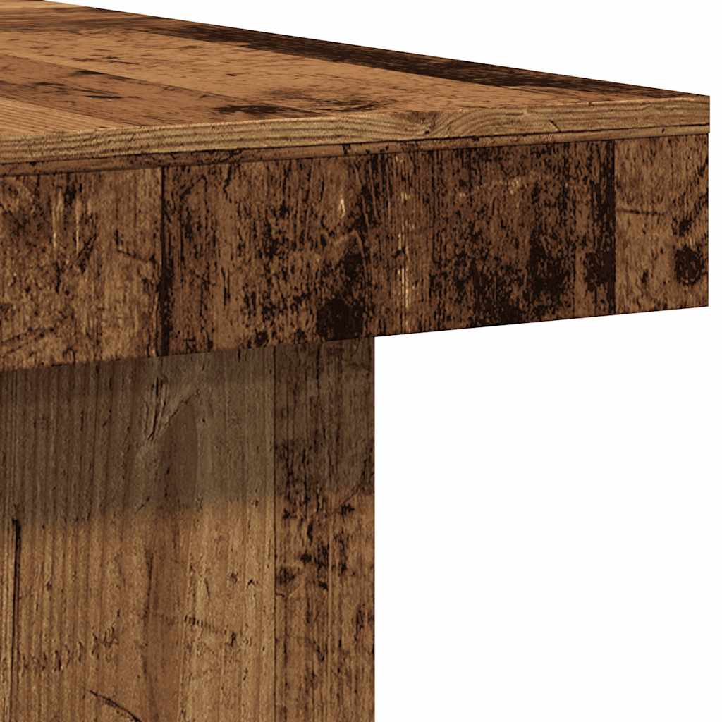 Table basse aspect bois récupéré 90x90x28 cm matériau bois