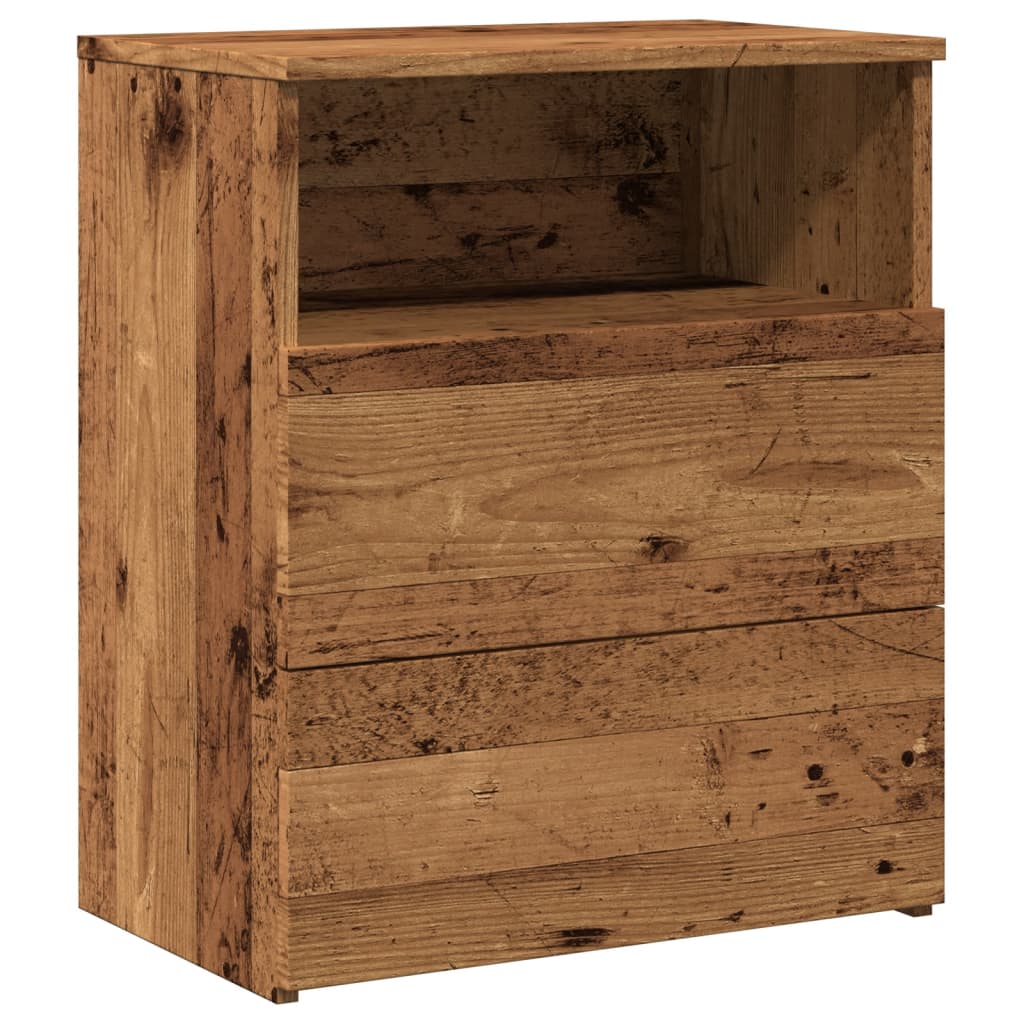 Bedside tables 2 pcs. Old wood look 50x32x60 cm wood material
