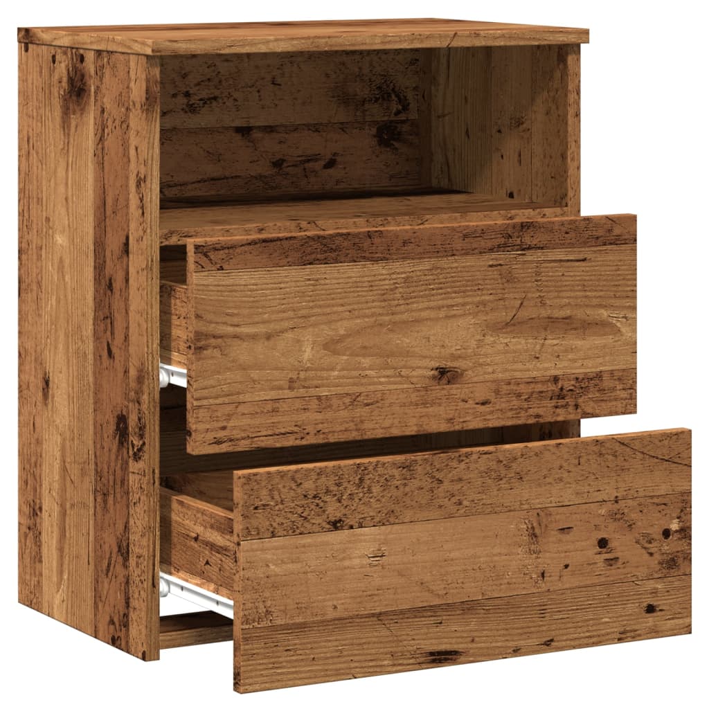 Bedside tables 2 pcs. Old wood look 50x32x60 cm wood material