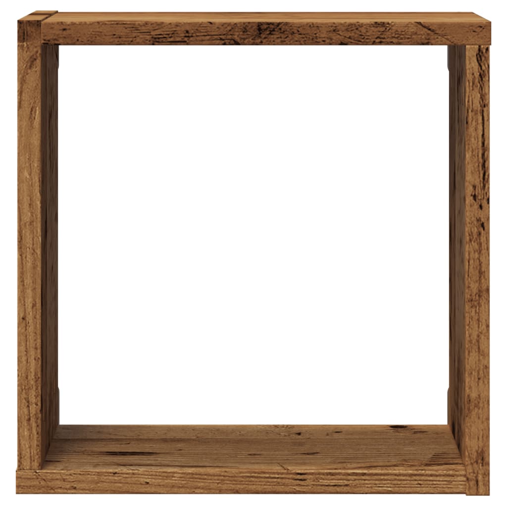 Cube wall shelves 6 pcs. Old wood look 30x15x30 wood material