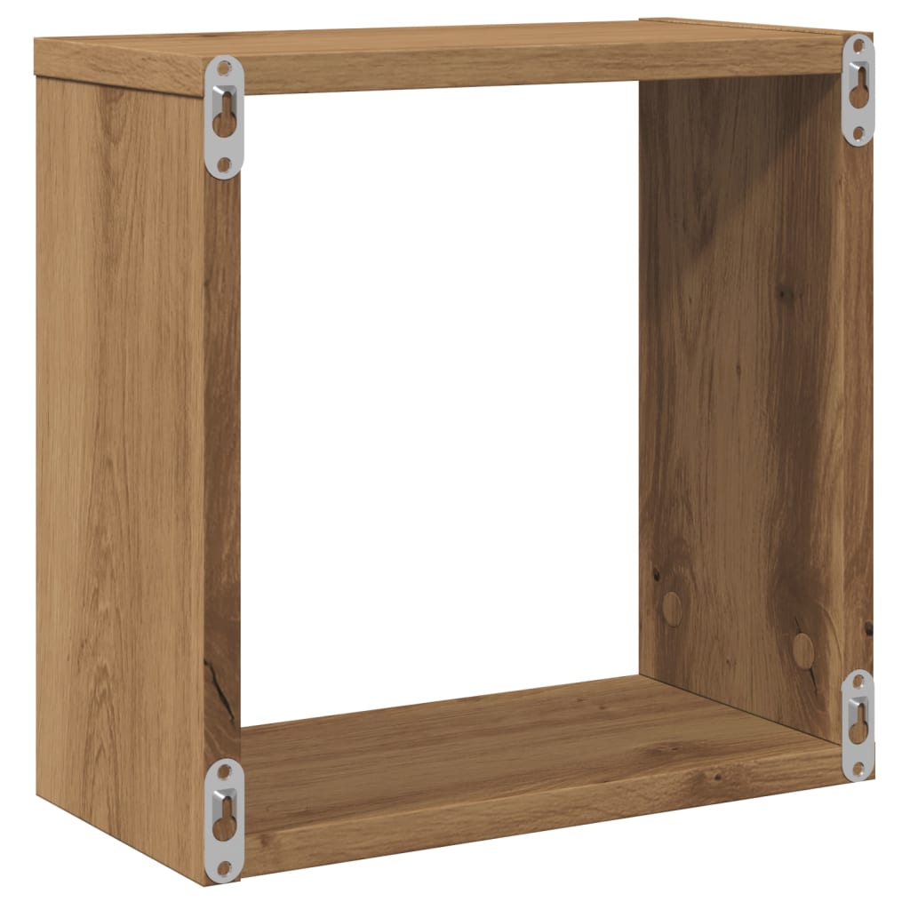 Cube wall shelves 6 pcs. Artisan oak 30x15x30 wood material