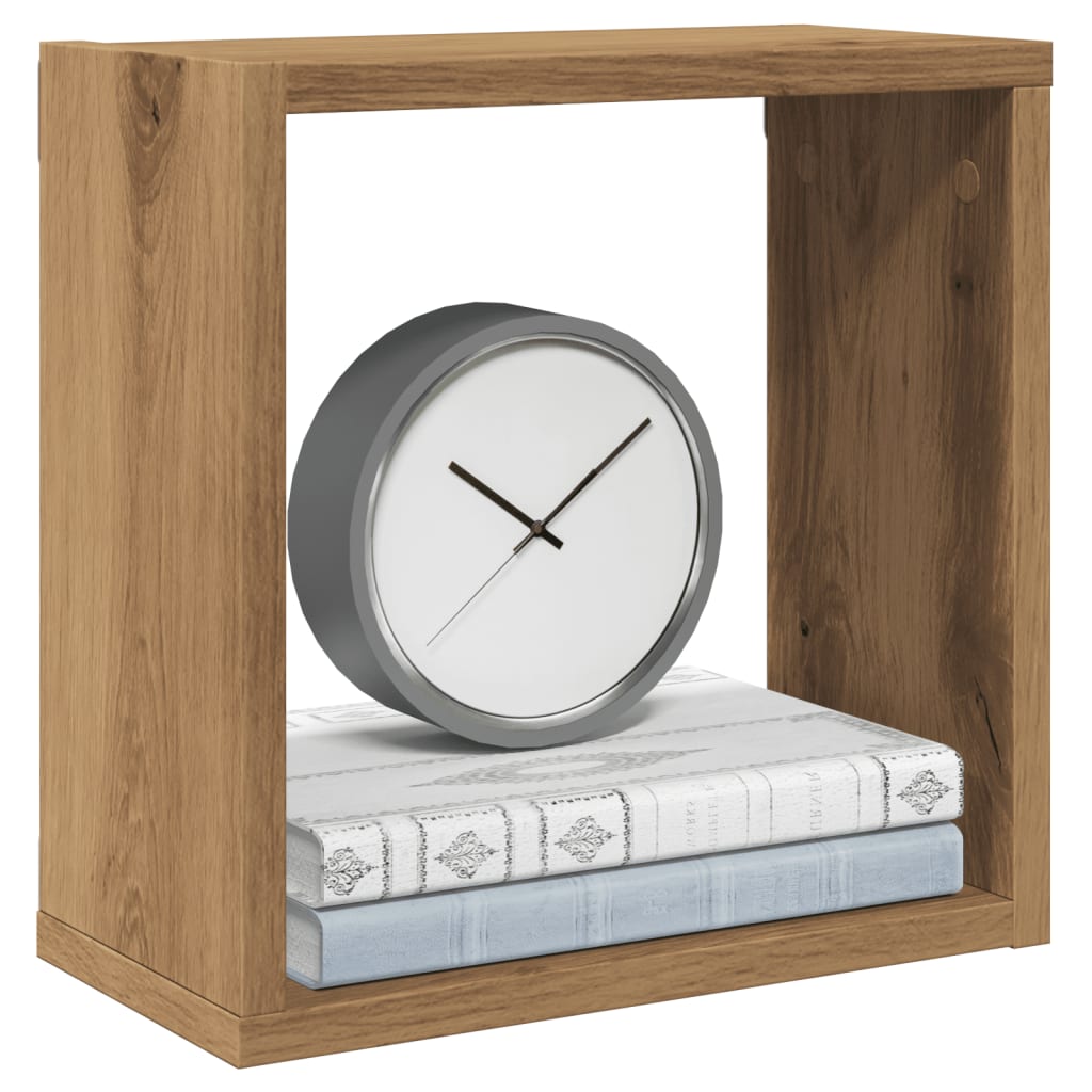 Cube wall shelves 6 pcs. Artisan oak 30x15x30 wood material