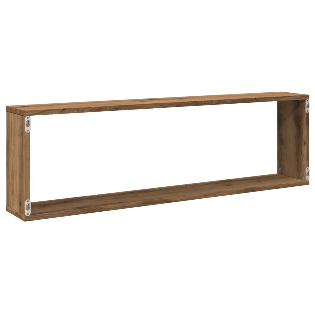 Cube wall shelves 2 pcs. Artisan oak 100x15x30 wood material