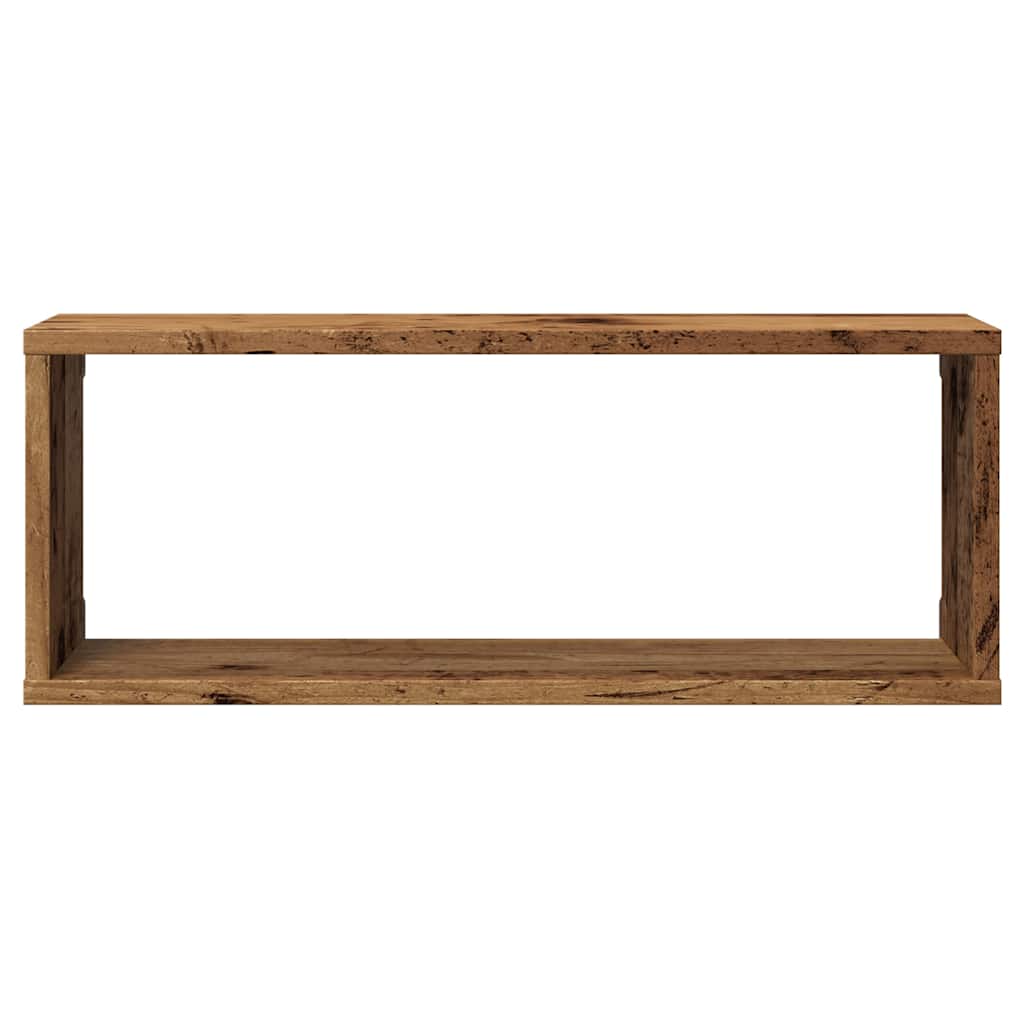 Cube wall shelves 2 pcs. Reclaimed wood look 60x15x23 wood material