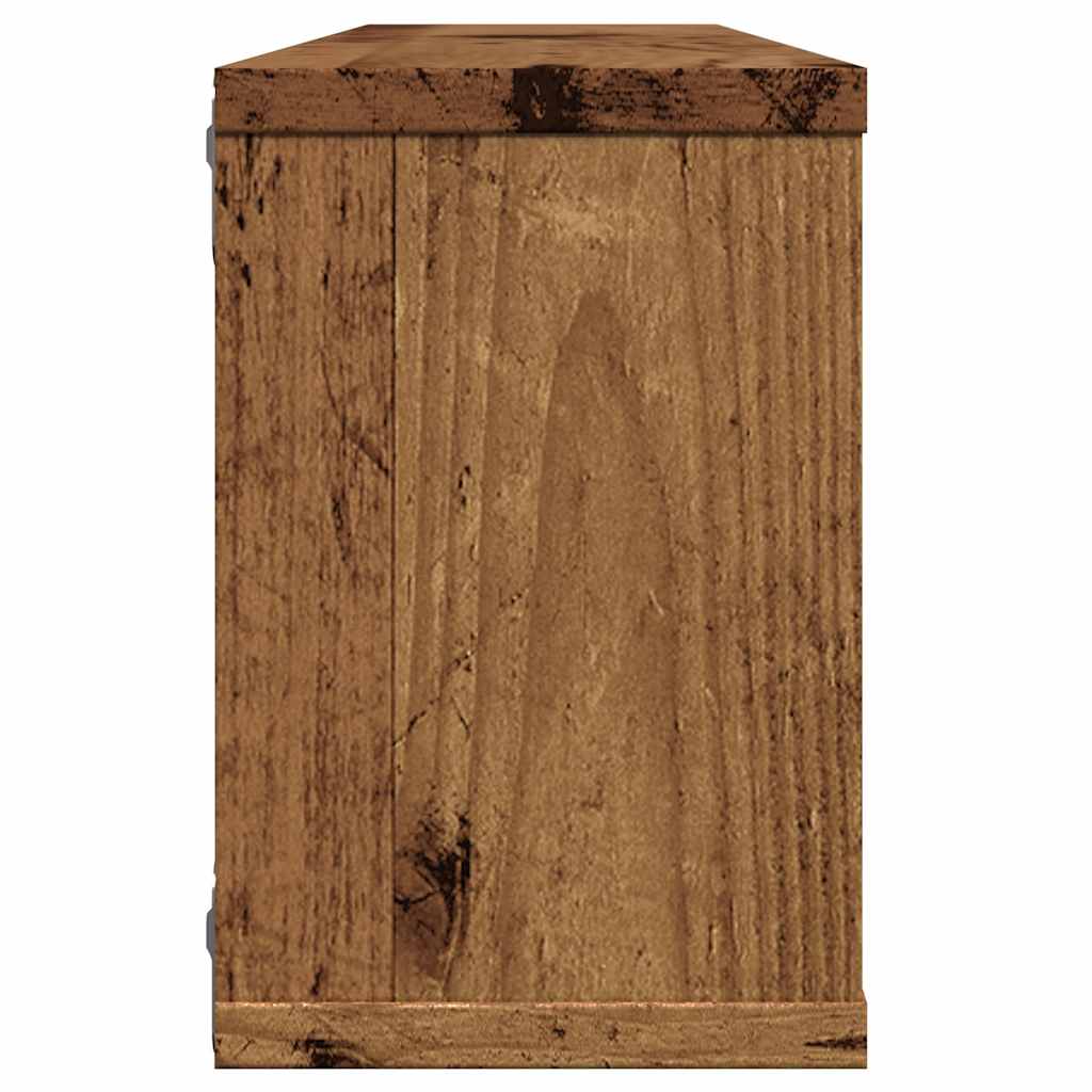 Cube wall shelves 2 pcs. Reclaimed wood look 60x15x23 wood material