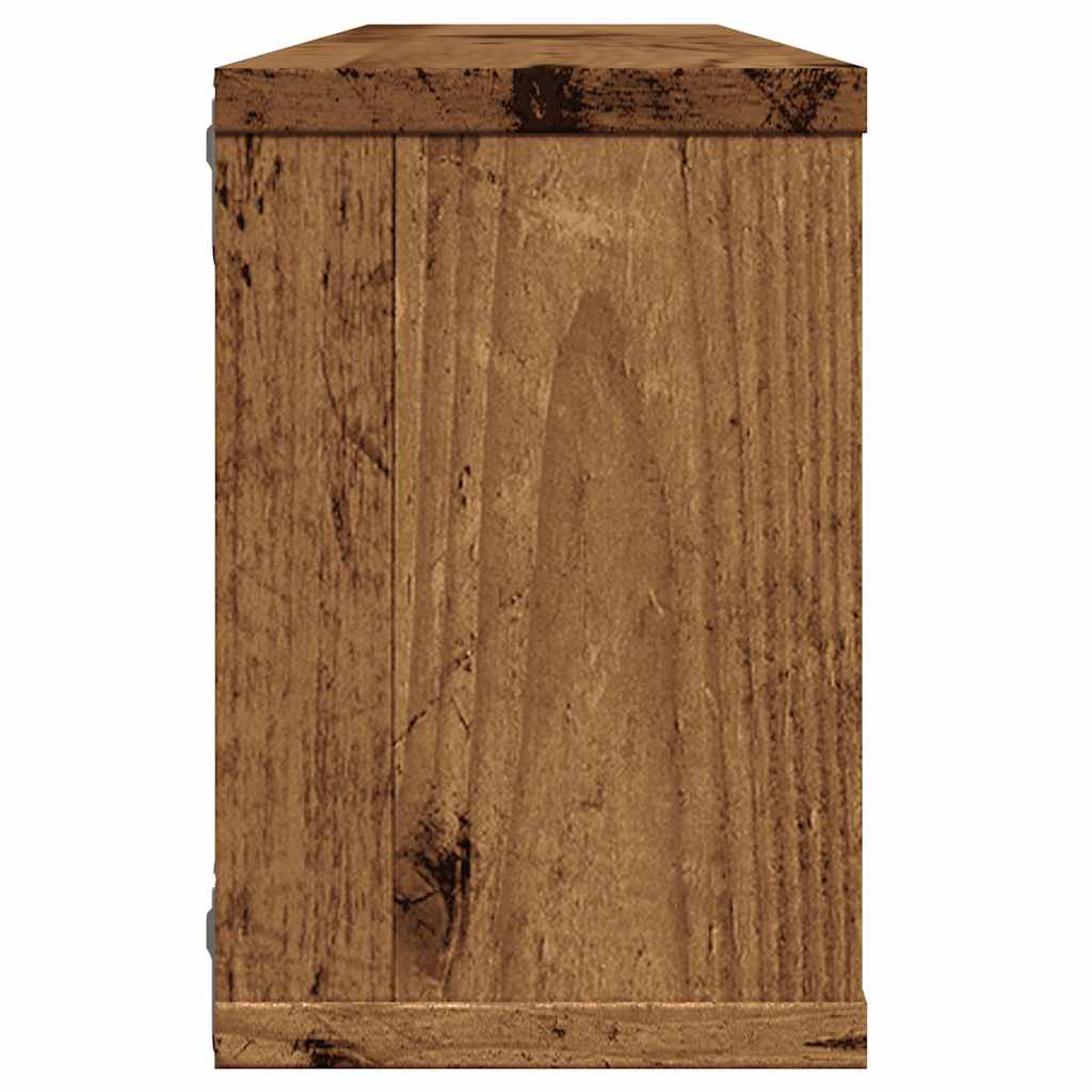 Cube wall shelves 4 pcs. Reclaimed wood look 60x15x23 wood material