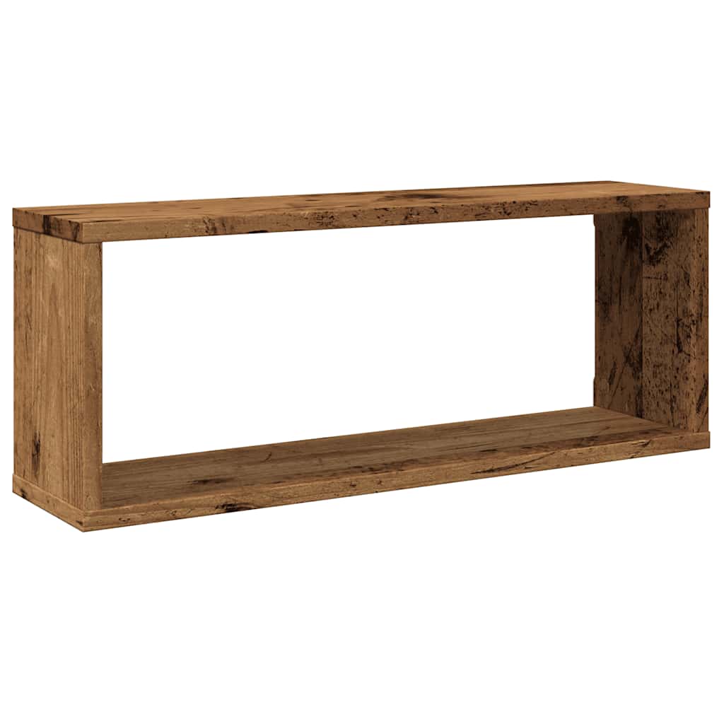 Cube wall shelves 6 pcs. Reclaimed wood look 60x15x23 wood material