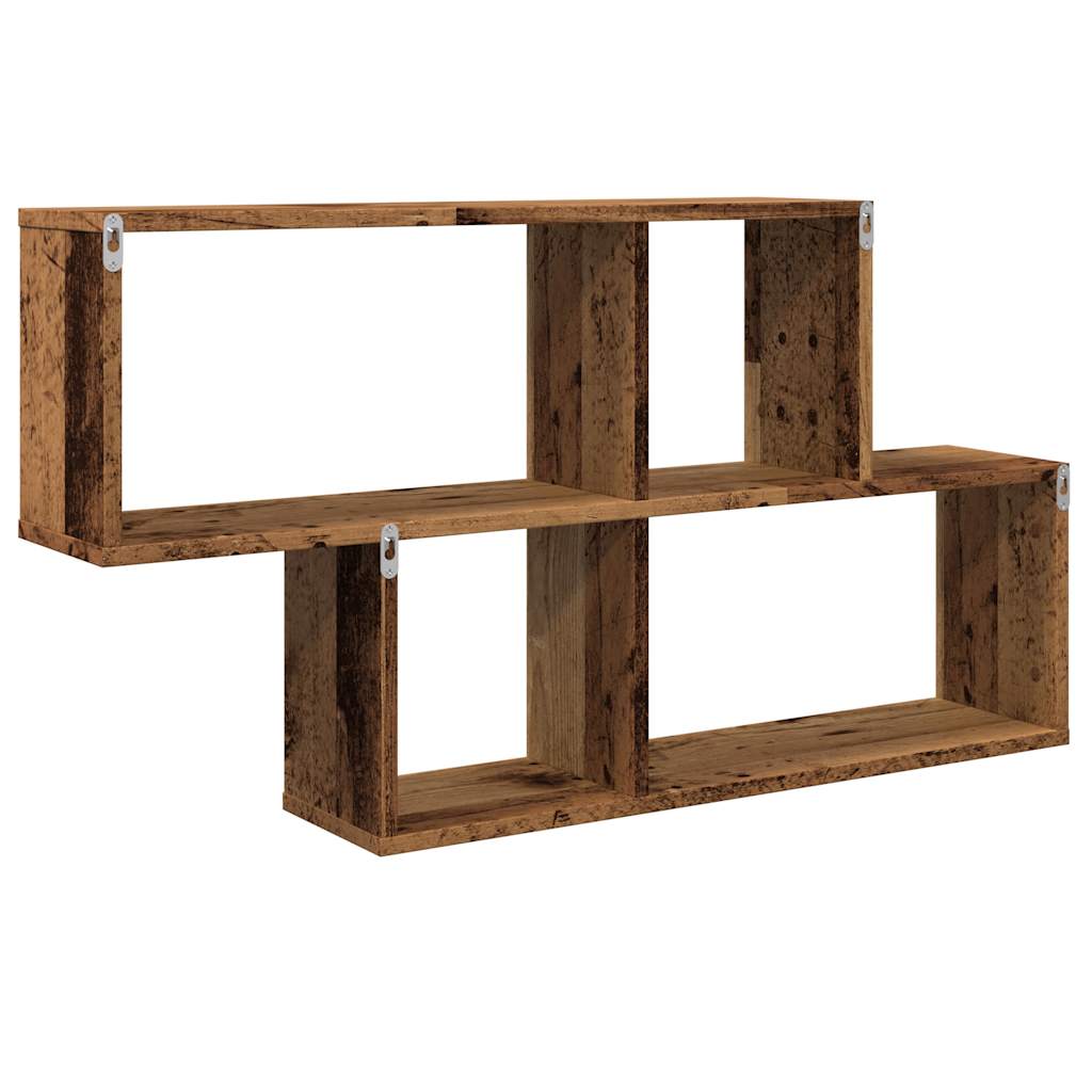 Wall shelf old wood look 100x18x53 cm wood material
