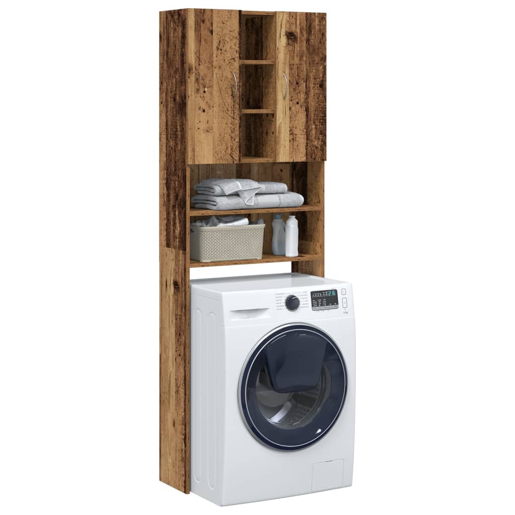 Washing machine cabinet old wood look 64x25.5x190 cm