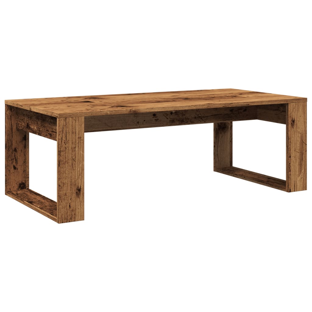 Table basse aspect bois de récupération 102x50x35 cm en bois
