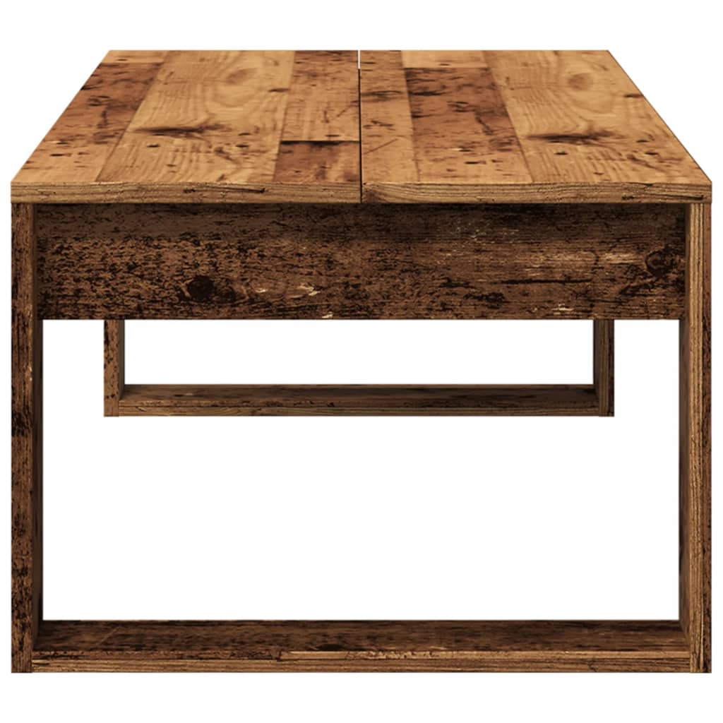 Table basse aspect bois de récupération 102x50x35 cm en bois